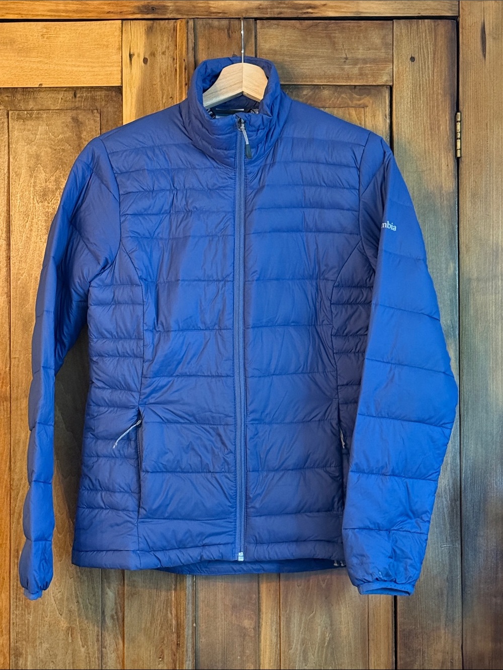 Columbia S Blue OMNI-Heat Down Quilted Packable Winter Jacket Lightweight